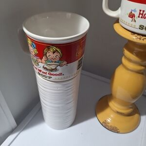 Vintage Red Cartoon Accent Ceramic Mug - Unbranded